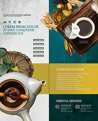 PSD 템플릿 표지디자인 북디자인 출판디자인 내지 리플렛 2단접지 북커버 팜플렛 사람없음 초록색 하이앵글 갈색 바구니 다양 한의학 약재 한약재 한약 찻주전자 연잎 나무쟁반 영지버섯 탕약 이미지템플릿 뷰포인트 컬러 다수 잎 의학 주전자 쟁반 목재 약 버섯 파일형식