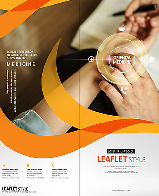 PSD 템플릿 표지디자인 북디자인 손 출판디자인 표지 리플렛 2단접지 북커버 들기 사람 팜플렛 성인 두명 신체부위 치료 책 펜 주황색 한의학 손목 수화기 한의원 막자사발 진맥 이미지템플릿 컬러 의학 모션 병원 필기구 진료 사발 전화기 파일형식