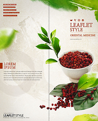 PSD 템플릿 표지디자인 북디자인 출판디자인 표지 리플렛 2단접지 북커버 붓터치 나뭇잎 팜플렛 사람없음 초록색 갈색 찻잔 가득함 한지 오미자 이미지템플릿 종이 컬러 잎 잔 파일형식