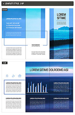 템플릿 표지디자인 표지 ZIP 내지 리플렛 파도 바다 3단접지 그래프 나뭇잎 팜플렛 해변 사람없음 파란색 비구름 인디자인 INDD 이미지템플릿 컬러 잎 먹구름 파일형식 구름_자연