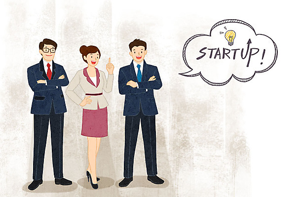 전신 PSD 여자 남자 허리손 말풍선 일러스트 전구 손가락 아이디어 서기 미소 사람 정장 성인 세명 손들기 팔짱 비즈니스맨 비즈니스우먼 자신감 창업 국내일러스트 손 옷 감정 포즈 컨셉 비즈니스 모션 표정 직장인 자영업 파일형식