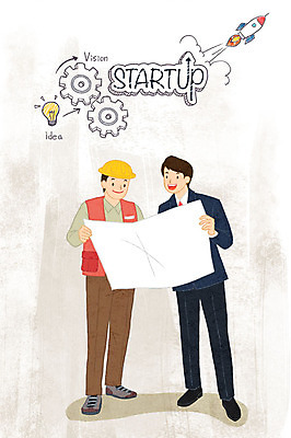 전신 PSD 응시 남자 말풍선 일러스트 전구 설계 아이디어 서기 미소 들기 사람 성인 두명 설계도 로켓 비즈니스맨 안전모 토론 발사 톱니바퀴 창업 비전 건축설계사 국내일러스트 시선 컨셉 비즈니스 모션 건설업 표정 직장인 헬멧 안전장비 건축가 자영업 파일형식