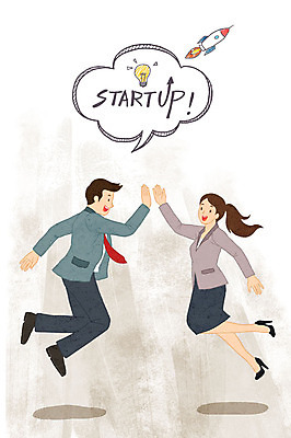 전신 PSD 여자 남자 말풍선 일러스트 전구 아이디어 사람 정장 성인 두명 점프 파이팅 로켓 비즈니스맨 비즈니스우먼 즐거움 창업 하이파이브 국내일러스트 옷 감정 컨셉 비즈니스 모션 손짓 직장인 자영업 파일형식