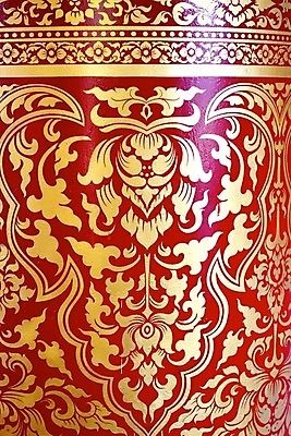 포토 JPG 해외이미지 전통 아시아 문화 잎 패턴 불교 태국 미술 사람없음 장식 빨간색 갈색 골동품 깃발 기둥 황금 고급 심볼 묘사 그림 옛날 핸드메이드 해외202004 해외포토 식물 건축 나라 종교 컬러 컨셉 무늬 문화예술 파일형식 이미지허브