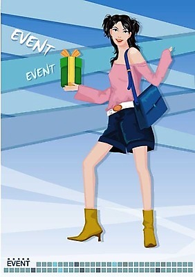 EPS 모델 웰빙 여자 패션 포즈 일러스트 선물 한명 사람 이벤트 20대 성인 여자만 여자한명만 성인여자만 청년만 청년여자만 성인한명만 청년여자한명만 성인여자한명만 성인만 국내일러스트 1 청년 파일형식 벡터