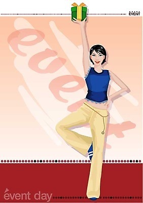 EPS 모델 웰빙 여자 패션 포즈 일러스트 선물 한명 사람 이벤트 20대 성인 여자만 여자한명만 성인여자만 청년만 청년여자만 성인한명만 청년여자한명만 성인여자한명만 성인만 국내일러스트 1 청년 파일형식 벡터