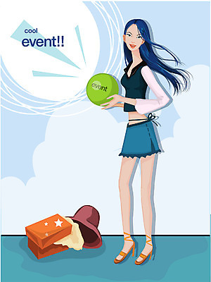 EPS 모델 웰빙 계절 여자 패션 포즈 일러스트 한명 사람 이벤트 20대 성인 해변 여름 여자만 여자한명만 성인여자만 청년만 청년여자만 성인한명만 청년여자한명만 성인여자한명만 성인만 국내일러스트 1 바다 청년 파일형식 벡터