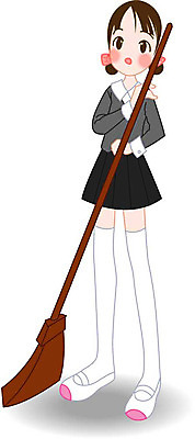 EPS 클립아트 학생 여학생 여자 교육 교복 일러스트 청소년 한명 사람 10대 빗자루 청소 청소시간 여자만 여자한명만 십대만 십대여자만 십대여자한명만 국내일러스트 1 옷 청소도구 파일형식 벡터