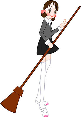 EPS 클립아트 학생 여학생 여자 교육 교복 일러스트 청소년 한명 사람 10대 빗자루 청소 청소시간 여자만 여자한명만 십대만 십대여자만 십대여자한명만 국내일러스트 1 옷 청소도구 파일형식 벡터