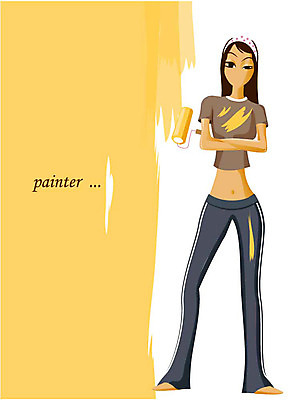 EPS 직업 라이프스타일 웰빙 여자 일러스트 한명 사람 20대 성인 페인트 작업 색칠 칠 페인트칠 페인트공 여자만 여자한명만 성인여자만 청년만 청년여자만 성인한명만 청년여자한명만 성인여자한명만 성인만 국내일러스트 1 페인팅 청년 생활 파일형식 벡터