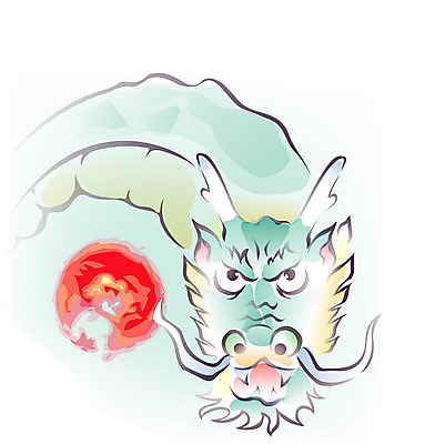 EPS 동물 전통 일러스트 문구용품 새해 사람없음 일본 십이지신 용 운세 연하장 연말연시 드래곤 여의주 국내일러스트 카드프레임 아시아 카드_감사 프레임 오브젝트 파일형식 벡터