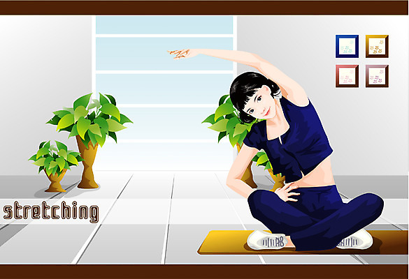 EPS 웰빙 여자 스포츠 다이어트 일러스트 레저 실내 건강 한명 사람 20대 성인 레포츠 운동 스트레칭 하계스포츠 생활체조 체조 맨손체조 여자만 여자한명만 성인여자만 청년만 청년여자만 성인한명만 청년여자한명만 성인여자한명만 성인만 국내일러스트 1 청년 내부 파일형식 벡터