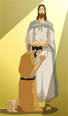 EPS 남자 기독교 종교 일러스트 사람 성인 두명 빛 기도 예수 안수 남자만 성인남자만 성인만 국내일러스트 신_종교 파일형식 벡터