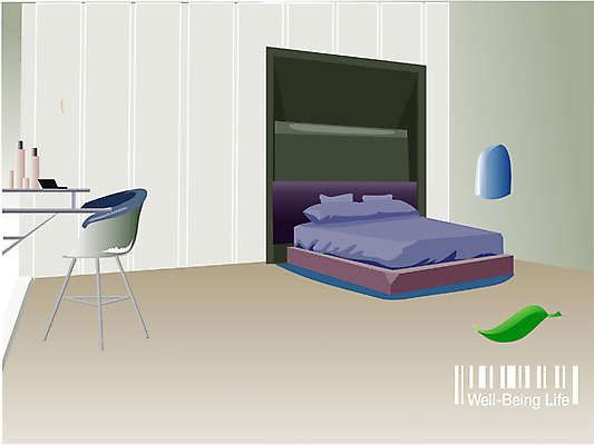 EPS 라이프스타일 시설물 웰빙 건축 백그라운드 일러스트 휴식 실내 사람없음 인테리어 침실 침대 편안함 화장대 국내일러스트 건축물 디자인 가구 컨셉 내부 생활 감각 파일형식 벡터