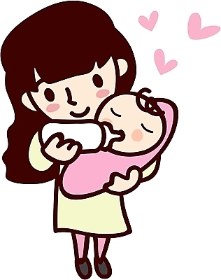 EPS 전신 클립아트 직업 여자 일러스트 가족 엄마 서기 사람 두명 아기 보모 여자만 돌보미 국내일러스트 관계 모션 파일형식 벡터