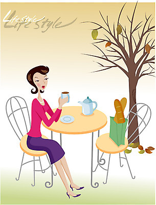 EPS 라이프스타일 웰빙 여자 커피 일러스트 탁자 티타임 휴식 한명 사람 20대 성인 취미 야외 라이프 마시기 차 여자만 여자한명만 성인여자만 청년만 청년여자만 성인한명만 청년여자한명만 성인여자한명만 성인만 국내일러스트 1 음료 가구 컨셉 모션 청년 생활 파일형식 벡터
