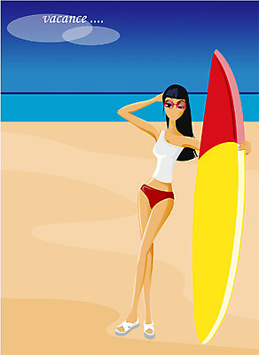 EPS 주간 웰빙 계절 여자 파도 바다 여행 일러스트 휴가 한명 사람 20대 성인 해변 야외 여름 레포츠 여름휴가 바캉스 서핑보드 보드 주말 연휴 여자만 여자한명만 성인여자만 청년만 청년여자만 성인한명만 청년여자한명만 성인여자한명만 성인만 국내일러스트 자연요소 1 스포츠 레저 청년 공휴일 보드_스포츠 파일형식 벡터 여름_계절