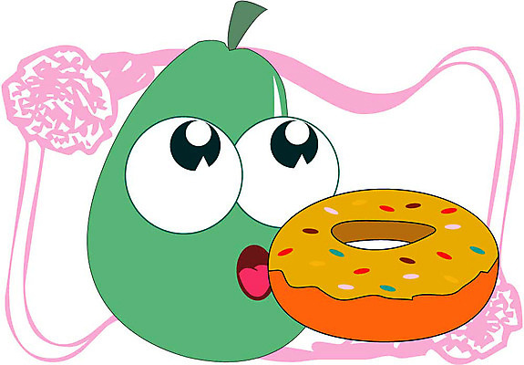 클립아트 식물 캐릭터 열매 과일 일러스트 도넛 과일캐릭터 망고 일러캐릭터 디저트 열대과일