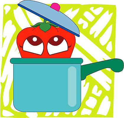 클립아트 식물 캐릭터 채소 일러스트 식재료 피망 파프리카 냄비 음식캐릭터 일러캐릭터 음식 솥