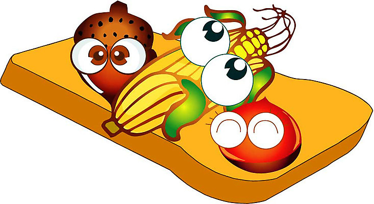 클립아트 식물 캐릭터 열매 일러스트 도마 옥수수 견과류 밤 도토리 견과류캐릭터 일러캐릭터 주방용품 곡류