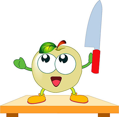 클립아트 식물 캐릭터 열매 과일 일러스트 도마 배 칼 과일캐릭터 일러캐릭터 주방용품