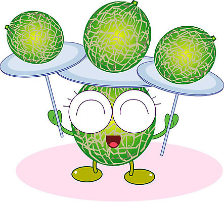 클립아트 식물 캐릭터 접시 열매 과일 일러스트 멜론 접시돌리기 일러캐릭터 식기 묘기