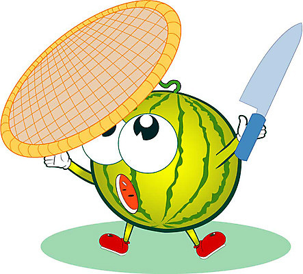 클립아트 식물 캐릭터 열매 과일 일러스트 수박 농작물 음식캐릭터 식칼 체반 일러캐릭터 음식 농업 주방용품