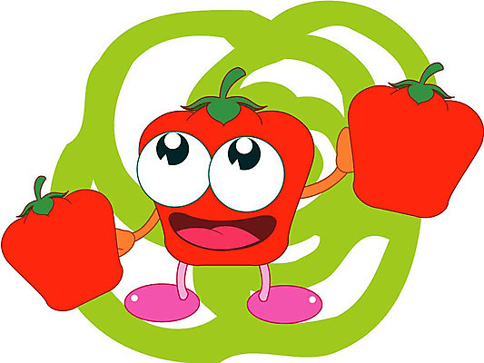 클립아트 식물 캐릭터 채소 일러스트 식재료 피망 파프리카 음식캐릭터 일러캐릭터 음식