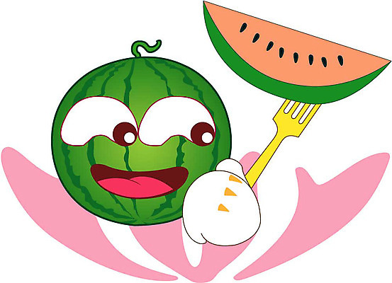클립아트 식물 캐릭터 열매 포크 과일 일러스트 수박 과일캐릭터 수박조각 수박캐릭터 일러캐릭터 식기 조각