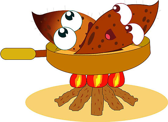 클립아트 식물 캐릭터 음식 채소 일러스트 디저트 프라이팬 모닥불 고구마 음식캐릭터 찐고구마 일러캐릭터 주방용품 불 뿌리채소 찜