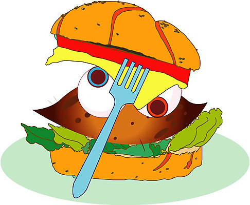 클립아트 식물 캐릭터 포크 채소 일러스트 식재료 햄버거 고구마 음식캐릭터 일러캐릭터 식기 음식 뿌리채소 패스트푸드