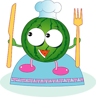 클립아트 식물 캐릭터 열매 포크 과일 일러스트 수박 나이프 과일캐릭터 밥그릇 수박캐릭터 일러캐릭터 그릇 식기 칼