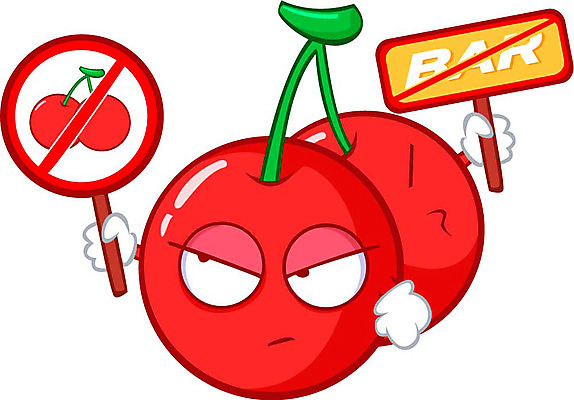 클립아트 식물 캐릭터 열매 과일 일러스트 금지 표지판 앵두 체리 과일캐릭터 체리캐릭터 일러캐릭터 알림판