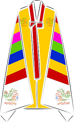 클립아트 한국전통 옷 종교 일러스트 저고리 무속 치마저고리 굿 무당옷 국내일러스트 전통 한국 한복