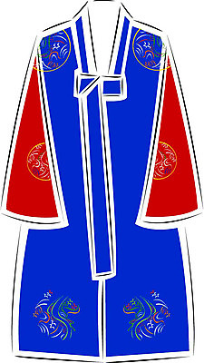 클립아트 한국전통 옷 종교 일러스트 저고리 무속 치마저고리 굿 무당옷 국내일러스트 전통 한국 한복