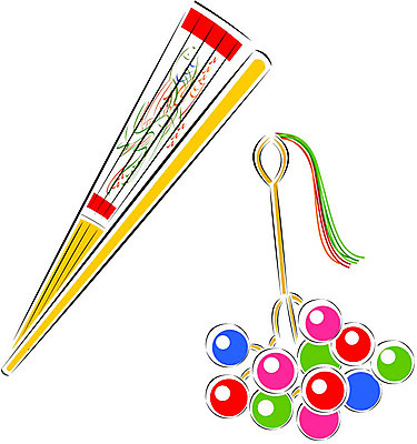 클립아트 한국전통 종교 생활용품 일러스트 방울 부채 무속 굿 무구 국내일러스트 전통 한국 장식 오브젝트