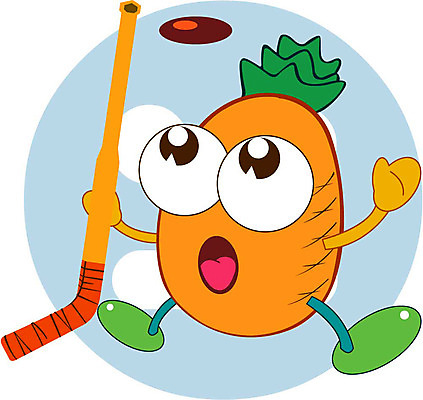 클립아트 식물 캐릭터 스포츠 과일 일러스트 구기 막대기 파인애플 열대과일 스포츠캐릭터 하키 일러캐릭터