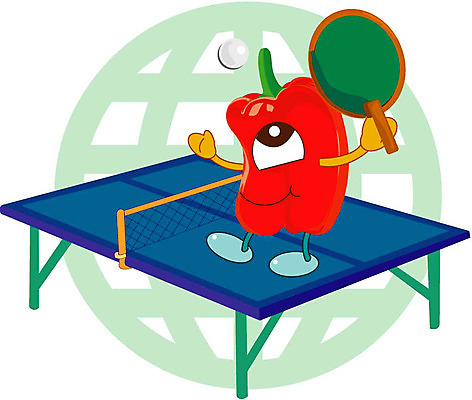 클립아트 식물 캐릭터 스포츠 채소 일러스트 식재료 피망 파프리카 레포츠 운동 구기 탁구 스포츠캐릭터 음식캐릭터 탁구대 일러캐릭터 음식 레저 건강 탁구용품