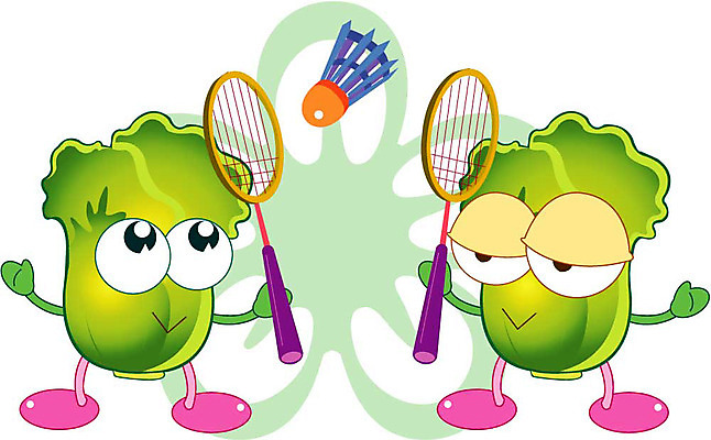 클립아트 식물 캐릭터 스포츠 채소 일러스트 식재료 공 경기 운동 구기 게임 배추 스포츠캐릭터 음식캐릭터 배드민턴 일러캐릭터 음식 놀이 건강