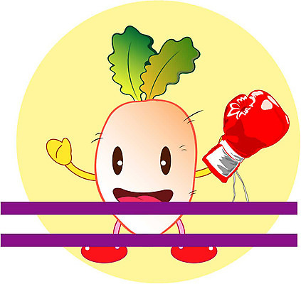 클립아트 식물 캐릭터 스포츠 채소 일러스트 식재료 운동 권투 무 스포츠캐릭터 음식캐릭터 일러캐릭터 음식 뿌리채소 건강 격투기