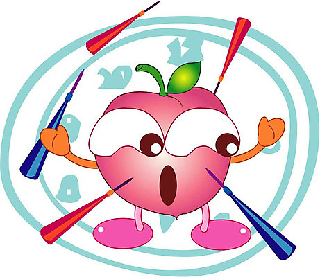 클립아트 식물 캐릭터 과일 일러스트 놀이 게임 복숭아 일러캐릭터