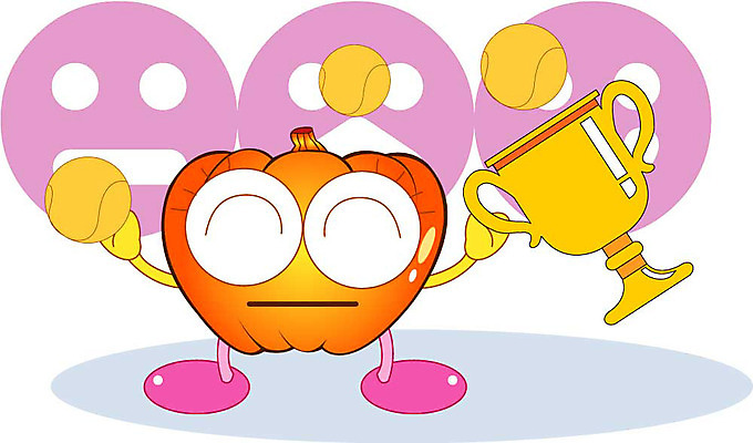 클립아트 식물 캐릭터 스포츠 채소 일러스트 식재료 공 호박 경기 레포츠 운동 구기 테니스 게임 스포츠캐릭터 음식캐릭터 일러캐릭터 음식 놀이 레저 건강