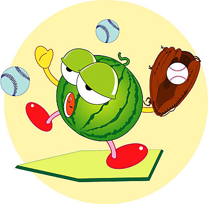 클립아트 식물 캐릭터 열매 스포츠 과일 일러스트 공 수박 운동 구기 야구 야구공 스포츠캐릭터 일러캐릭터 건강 야구용품
