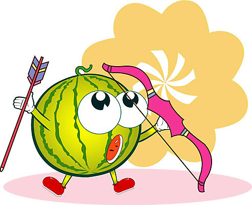 클립아트 식물 캐릭터 열매 스포츠 과일 일러스트 수박 운동 활 스포츠캐릭터 양궁 일러캐릭터 건강