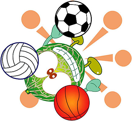 클립아트 식물 캐릭터 스포츠 과일 일러스트 공 농구 운동 구기 축구 배 멜론 배구 스포츠캐릭터 일러캐릭터 건강