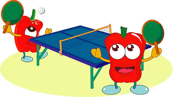 클립아트 식물 캐릭터 스포츠 채소 일러스트 식재료 피망 파프리카 운동 구기 탁구 스포츠캐릭터 음식캐릭터 탁구대 일러캐릭터 음식 건강 탁구용품