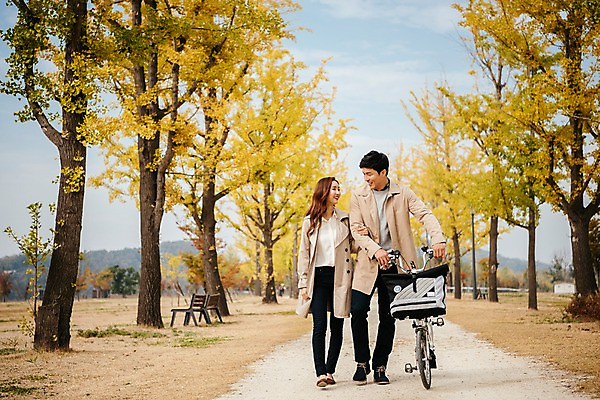 포토 JPG 주간 전신 커플 응시 여자 남자 여행 데이트 미소 사람 잔디 20대 성인 야외 두명 앞모습 마주보기 걷기 팔짱 자전거 다정 산책로 한국인 가을 가로수 은행나무 국내여행 성인만 강천섬 국내포토 여주시 자연요소 나무 식물 시선 계절 길 뷰포인트 섬 컨셉 관계 모션 표정 동양인 청년 바이크 경기도 파일형식 여주_지역