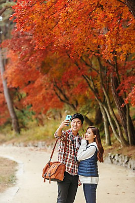 포토 JPG 주간 커플 응시 여자 남자 여행 포즈 낙엽 데이트 단풍나무 서기 미소 사람 상반신 20대 성인 야외 두명 옆모습 스마트폰 산책로 한국인 셀프카메라 브이 국내여행 성인만 세종대왕릉 국내포토 여주시 자연요소 나무 시선 길 뷰포인트 단풍 잎 관계 모션 표정 동양인 손짓 청년 핸드폰 스마트기기 사진촬영 경기도 왕릉 파일형식 여주_지역