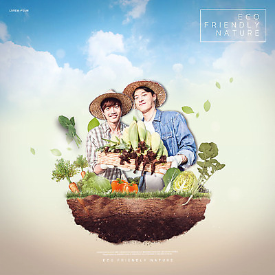 PSD 구름 편집이미지 응시 남자 하늘 파프리카 옥수수 미소 사람 상반신 성인 두명 앞모습 농작물 농사 흙 당근 한국인 수확 농촌 농부 배추 에코 친환경 유기농 밀짚모자 양배추 자연주의 땅속 성인남자만 그린슈머 이미지편집 자연요소 직업 모자_잡화 웰빙 시선 뷰포인트 농업 채소 곡류 뿌리채소 표정 동양인 환경 시골 남자만 성인만 파일형식