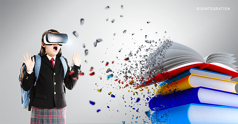 PSD 편집이미지 학생 여자 교복 조각 가방 청소년 날리기 한명 사람 상반신 앞모습 10대 책 놀람 한국인 파편 스마트 붕괴 깨짐 책더미 가상현실 십대여자한명만 오큘러스 4차산업 VR기기 이미지편집 1 잡화 옷 감정 산업 뷰포인트 컨셉 모션 표정 동양인 기계 무더기 여자한명만 십대여자만 파일형식